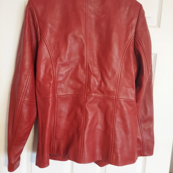 Red leather jacket - Picture 2 of 3